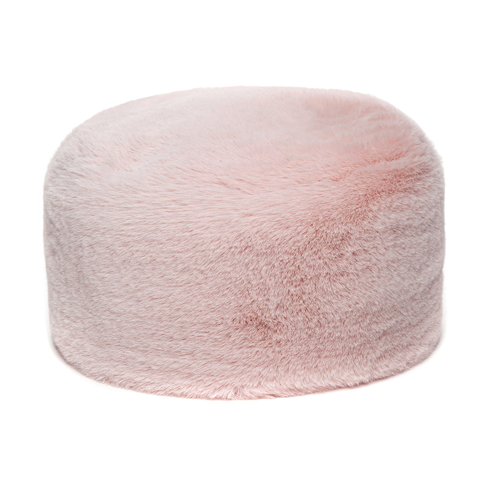 Helen Moore Womens Faux Fur Winter Pillbox Hat - Light Pink