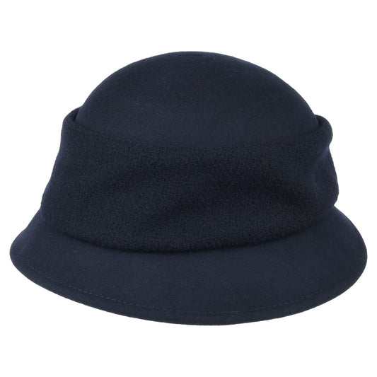Seeberger Hats Wool Felt Cloche Hat - Navy Blue