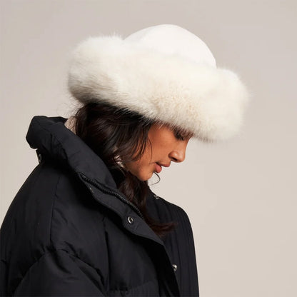 Helen Moore Faux Fur Winter Hat - Ivory