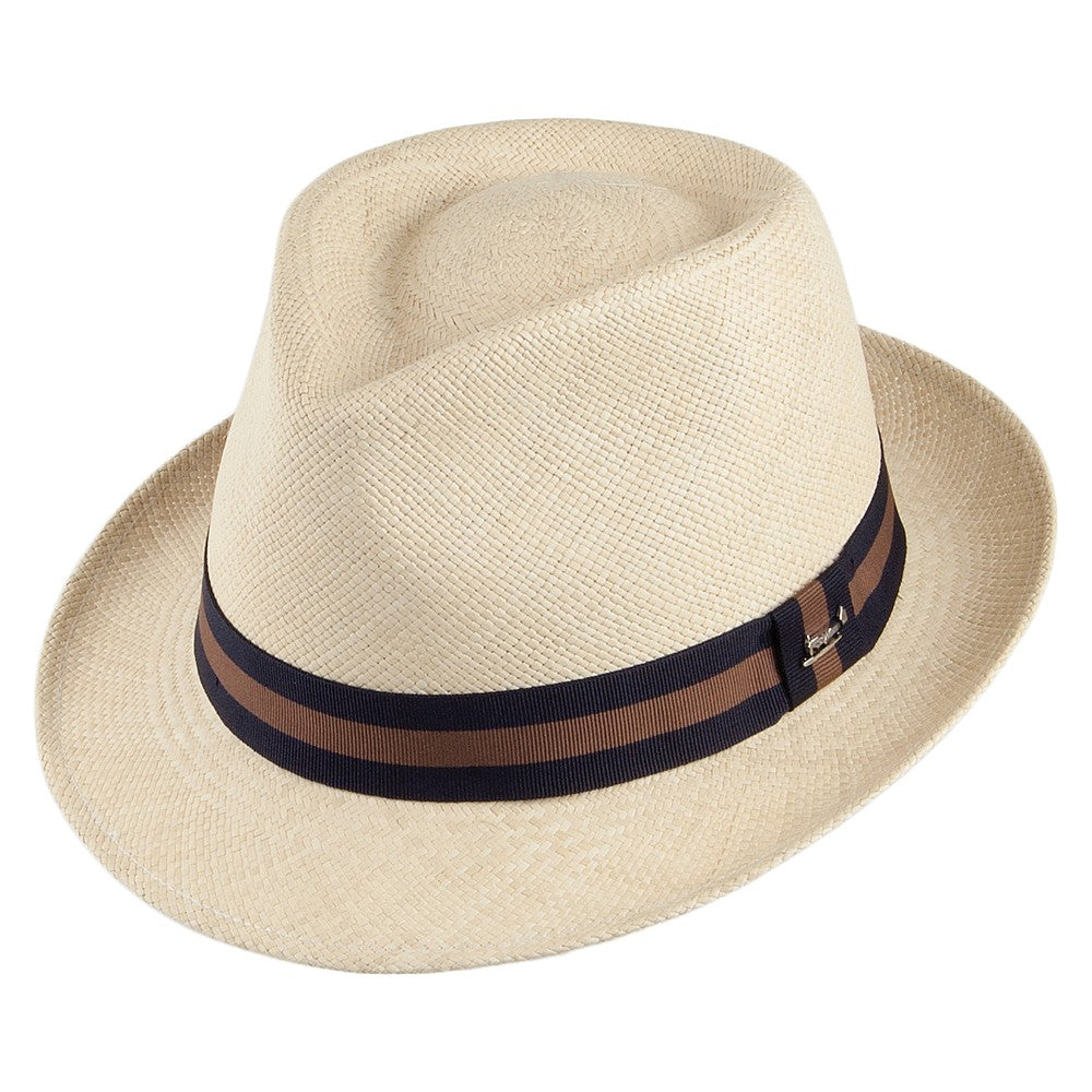 Whiteley Hats Henley Panama Trilby - Natural with Black/Brown Band