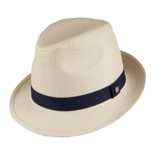 Barbour Hats Emblem Straw Trilby Hat - Natural