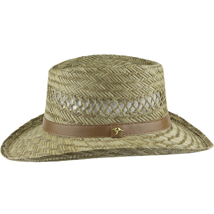 Dorfman Pacific Hats Rush Straw Gambler Hat - Natural