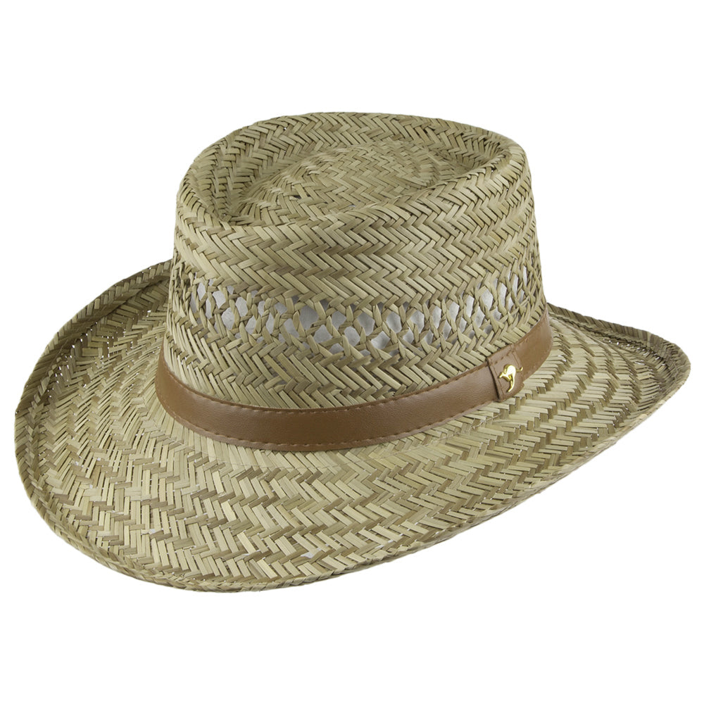Dorfman Pacific Hats Rush Straw Gambler Hat - Natural