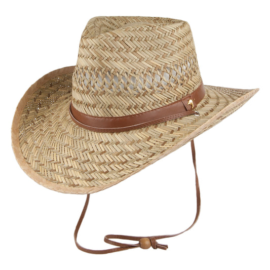 Dorfman Pacific Hats Kangaroo Rush Straw Outback Hat - Natural