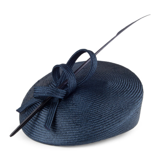 Whiteley Hats Pippa Straw Pillbox Hat - Navy Blue