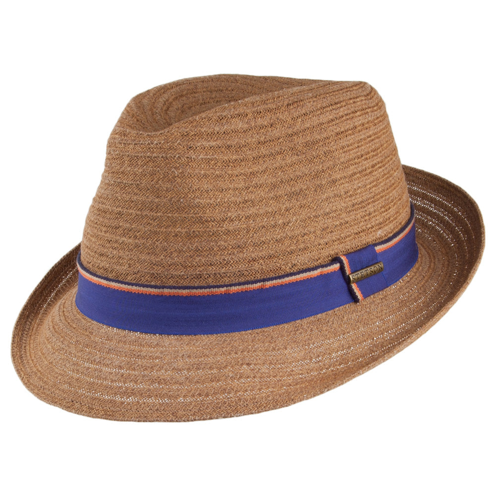Stetson Hats Toyo Player Trilby Hat With Striped Band - Brown