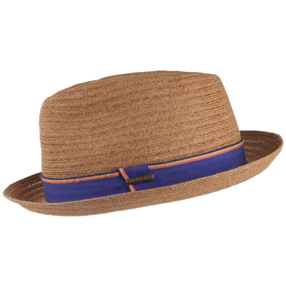 Stetson Hats Toyo Player Trilby Hat With Striped Band - Brown