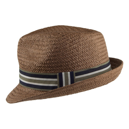 Barbour Hats Whitby Trilby Hat with Striped Band - Brown