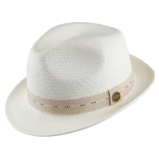 Christys Hats Cuenca Cameron Straw Panama Trilby Hat - Bleach