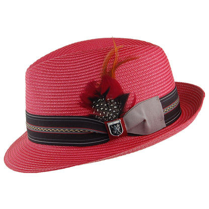Stacy Adams Hats Runyon Trilby Hat - Red