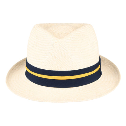 Failsworth Hats Panama Trilby Hat With Striped Band - Natural