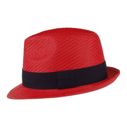 Failsworth Hats Straw Trilby Hat - Red