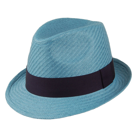 Failsworth Hats Straw Trilby Hat - Blue