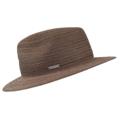 Seeberger Hats Summer Fedora Hat - Black-Natural