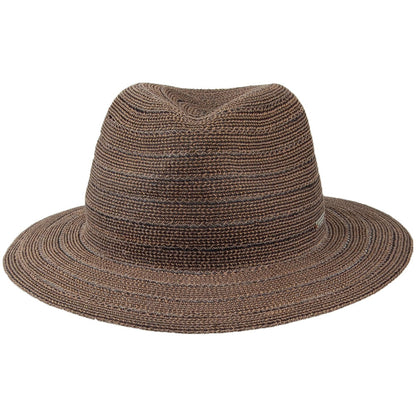 Seeberger Hats Summer Fedora Hat - Black-Natural
