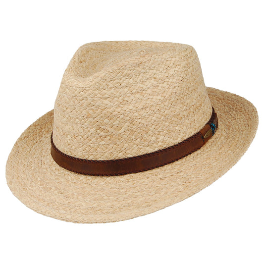 Scala Hats Currituck Raffia Braid Fedora Hat - Natural