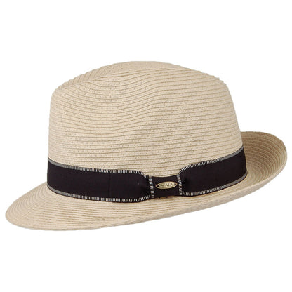 Scala Hats Wyatt Fine Braid Toyo Fedora Hat - Natural