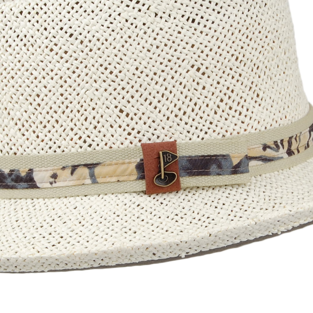 Scala Hats Straw Golf Gambler Hat - Natural-Blue