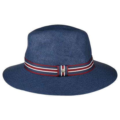 Barbour Hats Rothbury Toyo Straw Fedora Hat - Navy Blue
