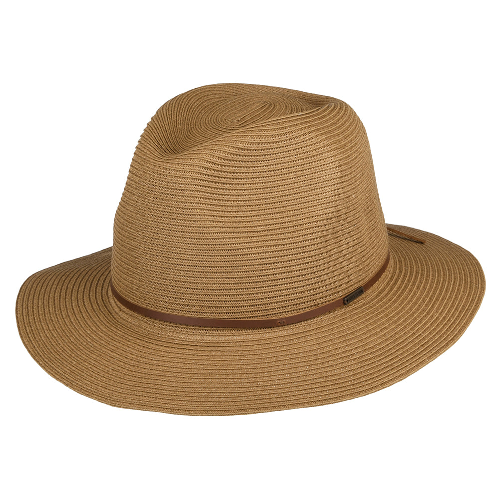 Brixton Hats Wesley Packable Straw Fedora Hat - Copper