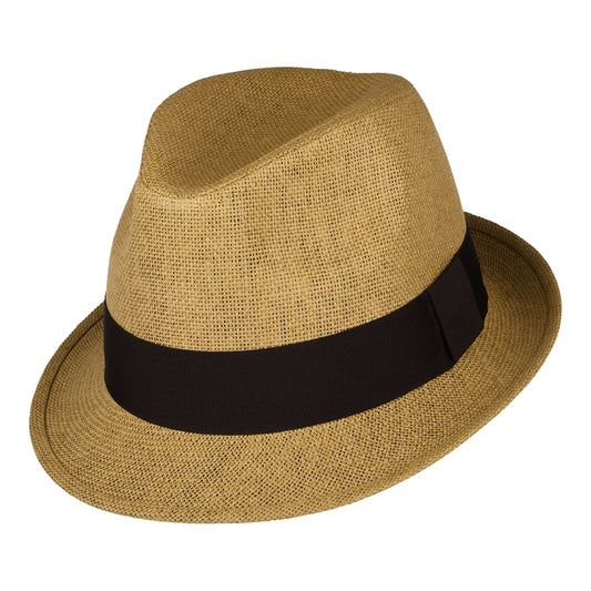 Failsworth Hats Toyo Straw Trilby Hat - Tobacco