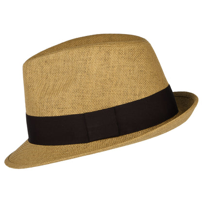Failsworth Hats Toyo Straw Trilby Hat - Tobacco