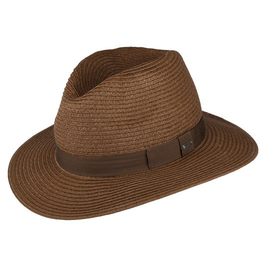 Barts Hats Aveloz Straw Fedora Hat - Dark Brown