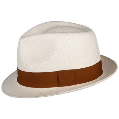 Failsworth Hats Panama Trilby Hat - Bleach-Toffee