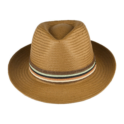 Failsworth Hats Monaco Straw Fedora Hat - Tobacco