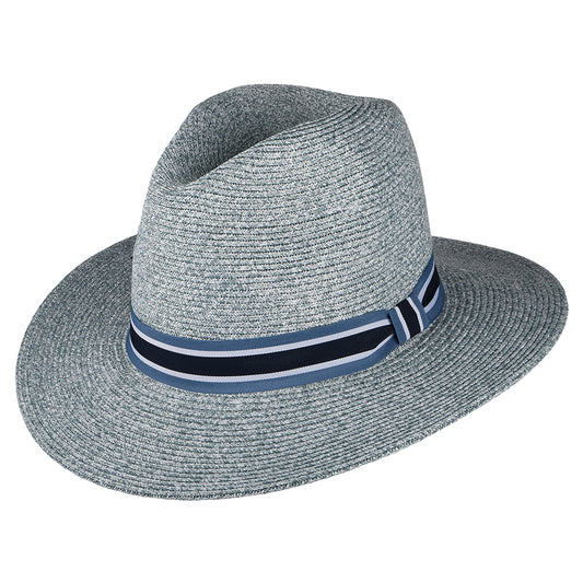 Failsworth Hats Antigua Toyo Straw Fedora Hat - Blue