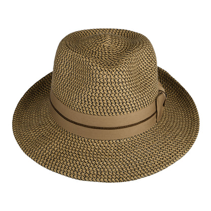 Scala Hats Marton Paper Braid C-Crown Fedora Hat - Brown