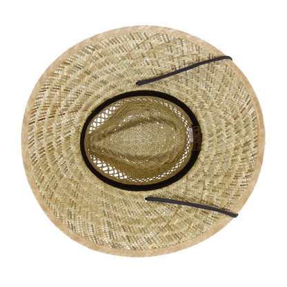 Dorfman Pacific Hats Rush Straw Lifeguard Hat - Natural-Navy