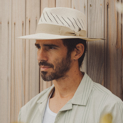 Brixton Hats Bandera Reserve Straw Fedora Hat - Natural