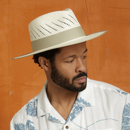Brixton Hats Bandera Reserve Straw Fedora Hat - Natural