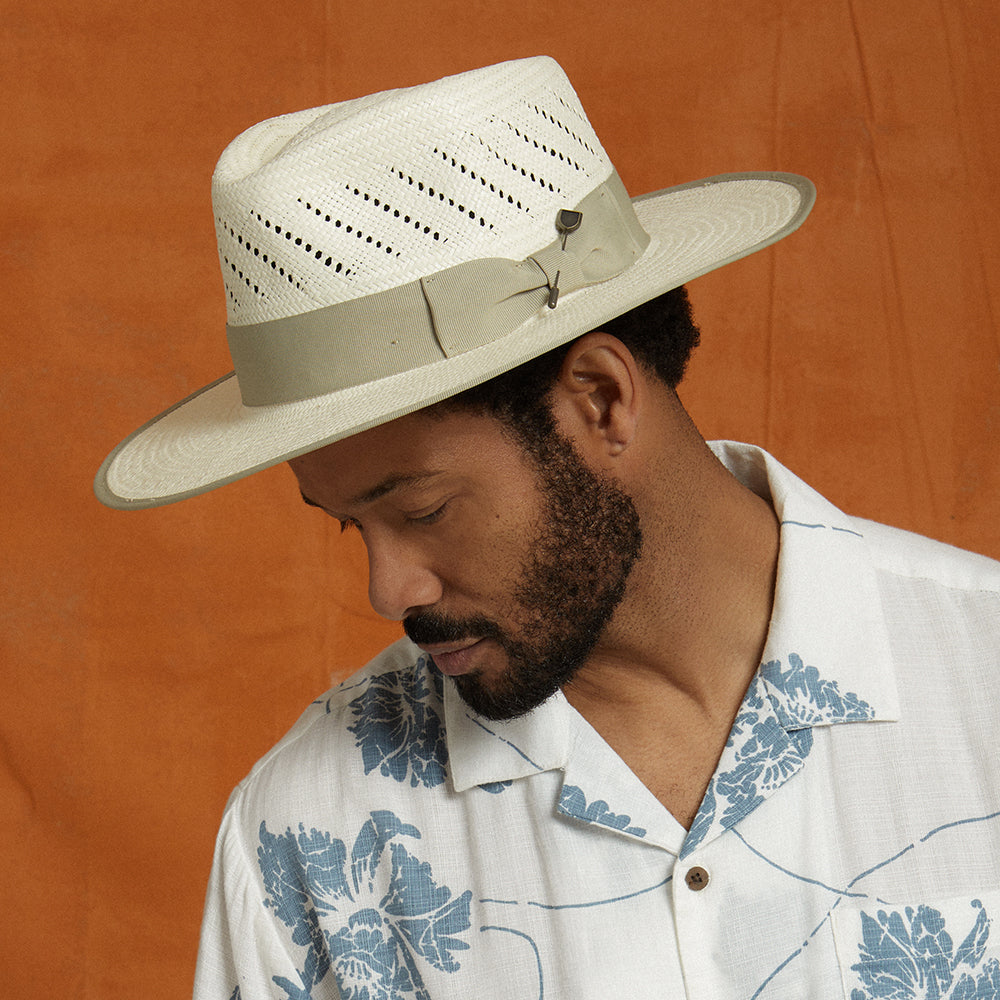 Brixton Hats Bandera Reserve Straw Fedora Hat - Natural