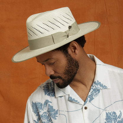 Brixton Hats Bandera Reserve Straw Fedora Hat - Natural
