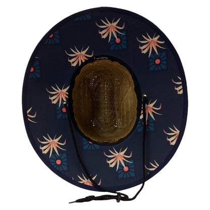Billabong Hats Tides Print Seagrass Straw Lifeguard Hat - Natural-Navy
