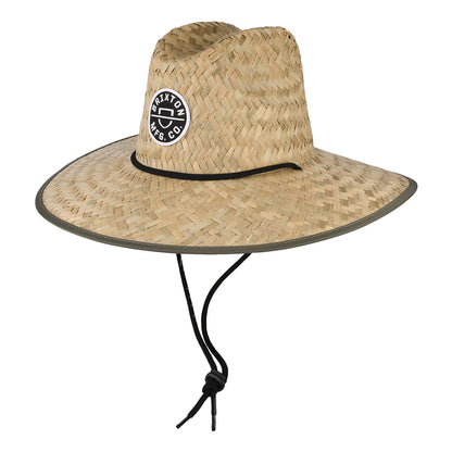 Brixton Hats Crest Straw Lifeguard Hat - Tan-Olive