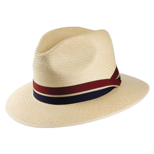 Olney Hats Safari Panama Fedora with Striped Band