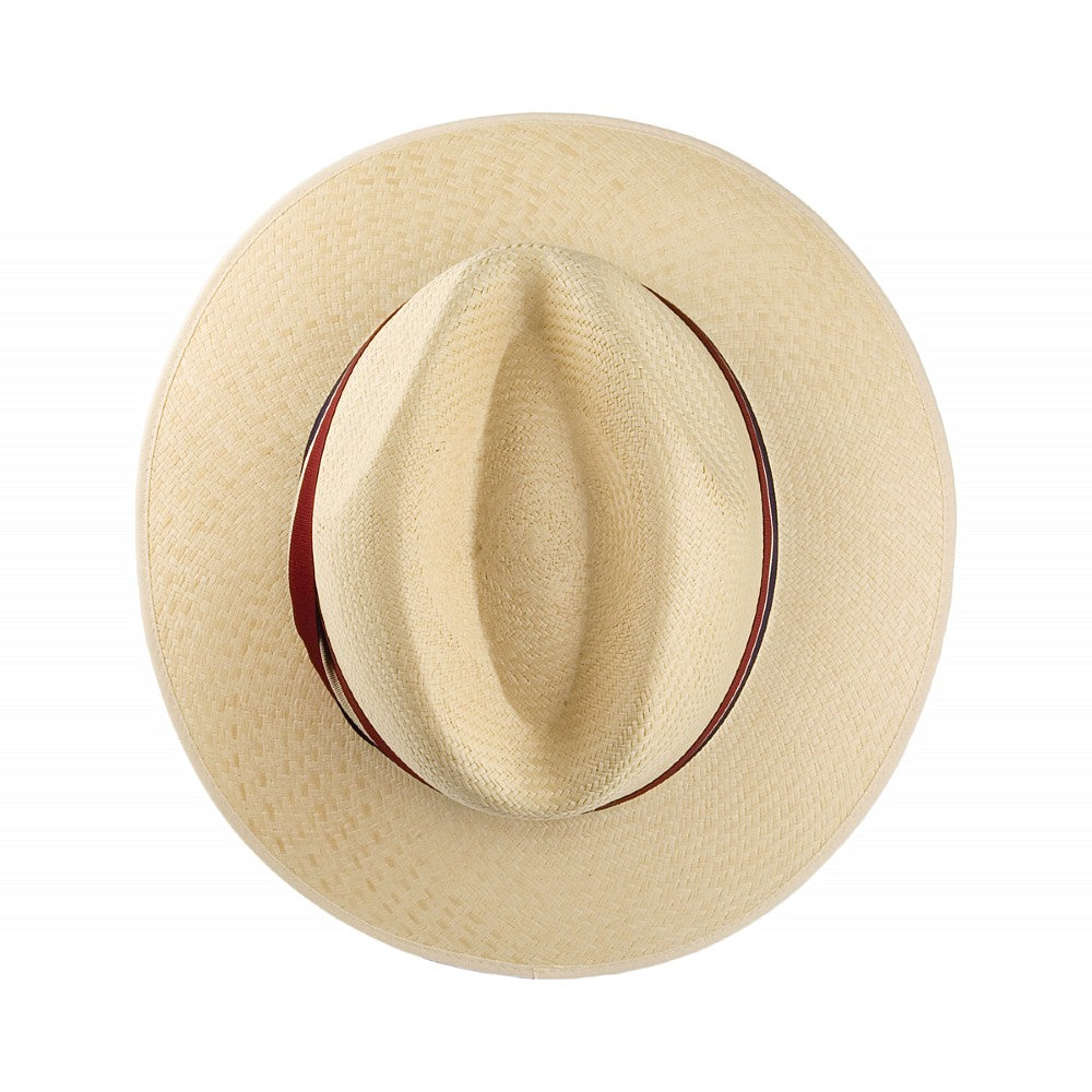 Olney Hats Safari Panama Fedora with Striped Band