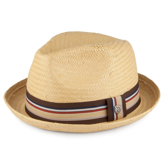 Brixton Castor Straw Trilby Hat - Natural