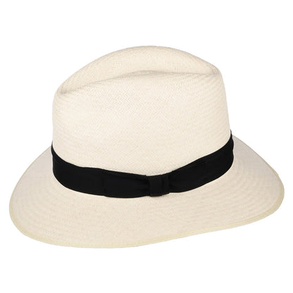 Olney Hats Safari Panama Fedora with Black Band - Bleach