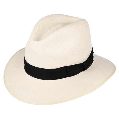 Olney Hats Safari Panama Fedora with Black Band - Bleach