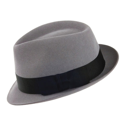 Christys Hats Pinch Vegas Fur Felt Trilby Hat - Light Grey