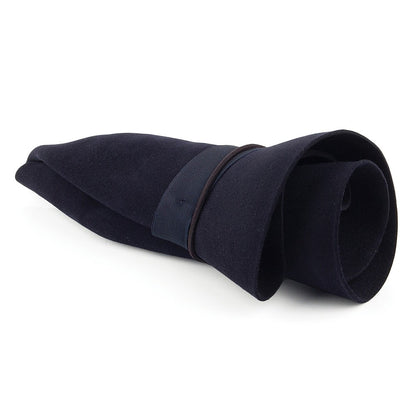Christys Hats Foldaway Fur Felt Fedora - Navy Blue