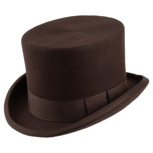 Denton Hats Wool Felt Top Hat - Brown