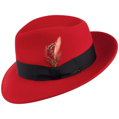 Bailey Hats 7002 Crushable Fedora Hat - Red