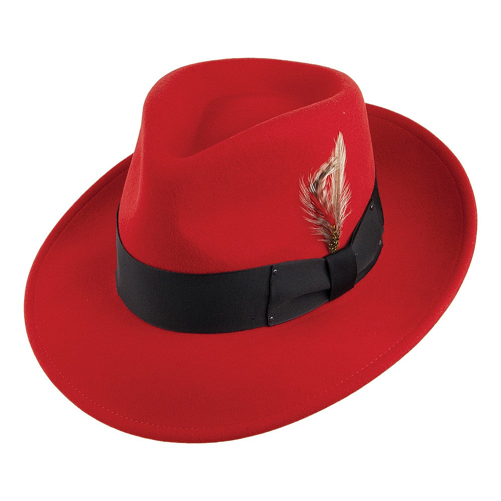 Bailey Hats 7002 Crushable Fedora Hat - Red