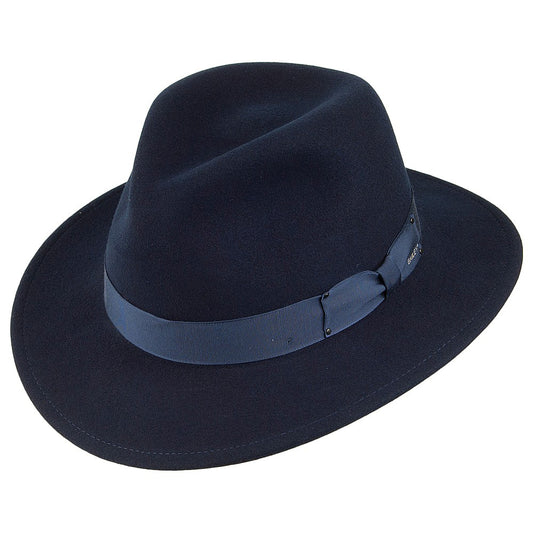 Bailey Hats Curtis Crushable Fedora Hat - Navy Blue