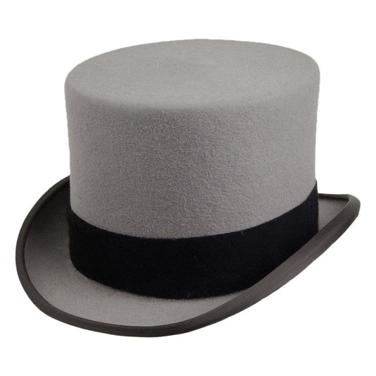 Christys Hats Ascot Fur Felt Top Hat - Grey
